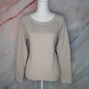 XERSION Tan And Gold Metallic Sweatshirt